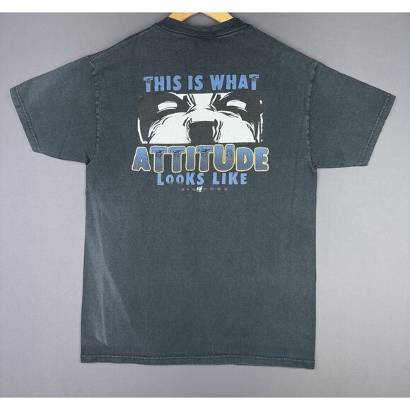 Vintage Y2K Big Dogs What Attitude Looks Like Fun Joke Humor Saying Promo Rare T - Picture 1 of 10